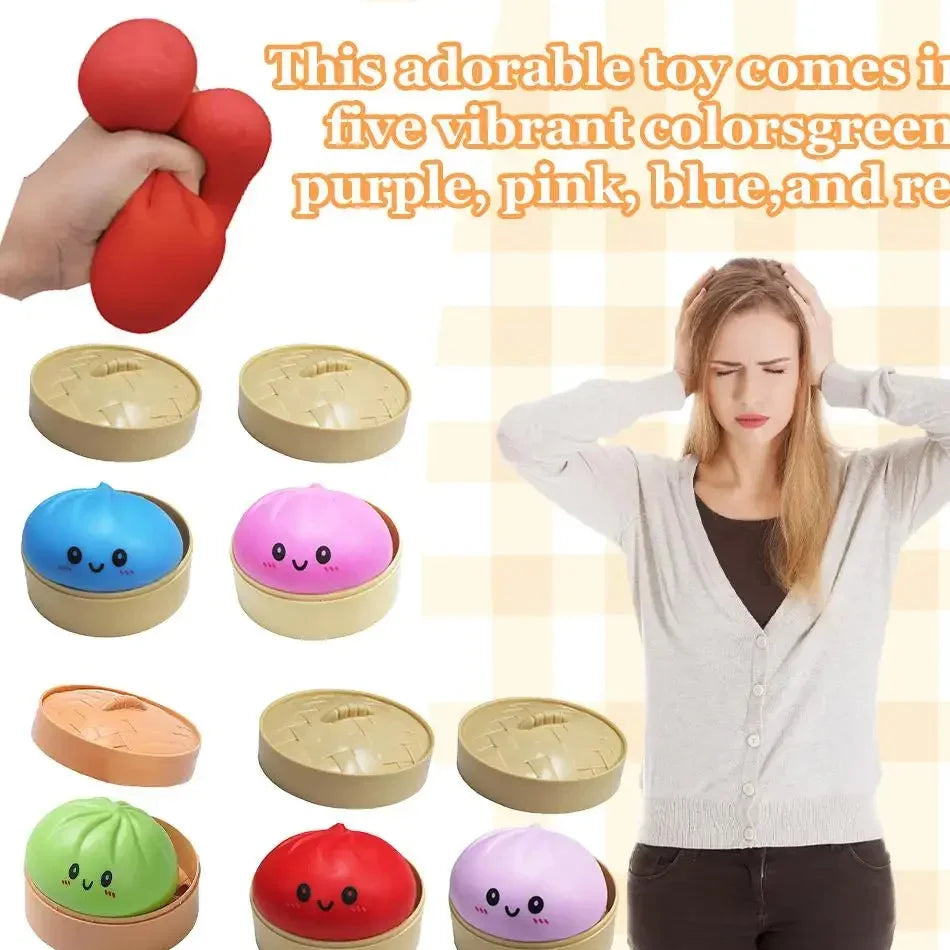 Mystery Random Dumpling Squishies Cute Colorful Bun Toy Stress Relief Fidget