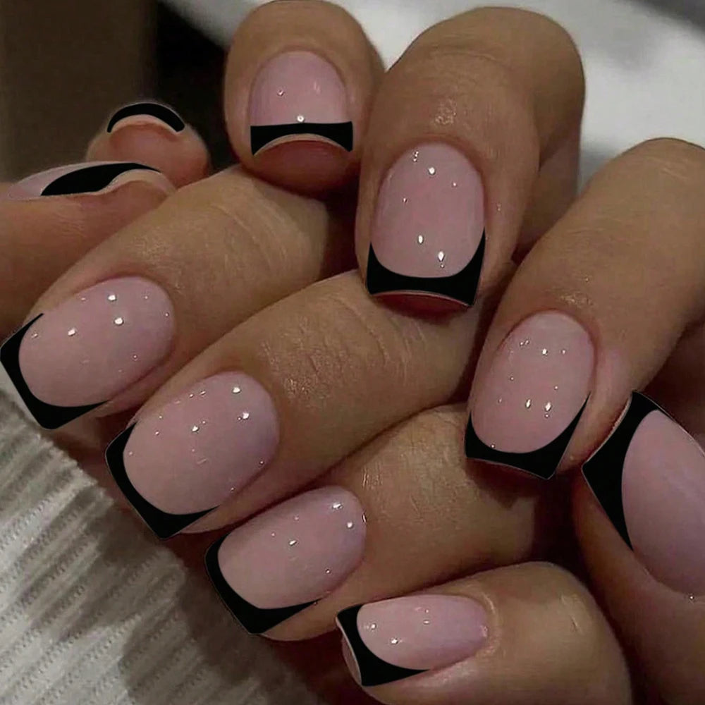 Square French Tip Y2K Press on Nails