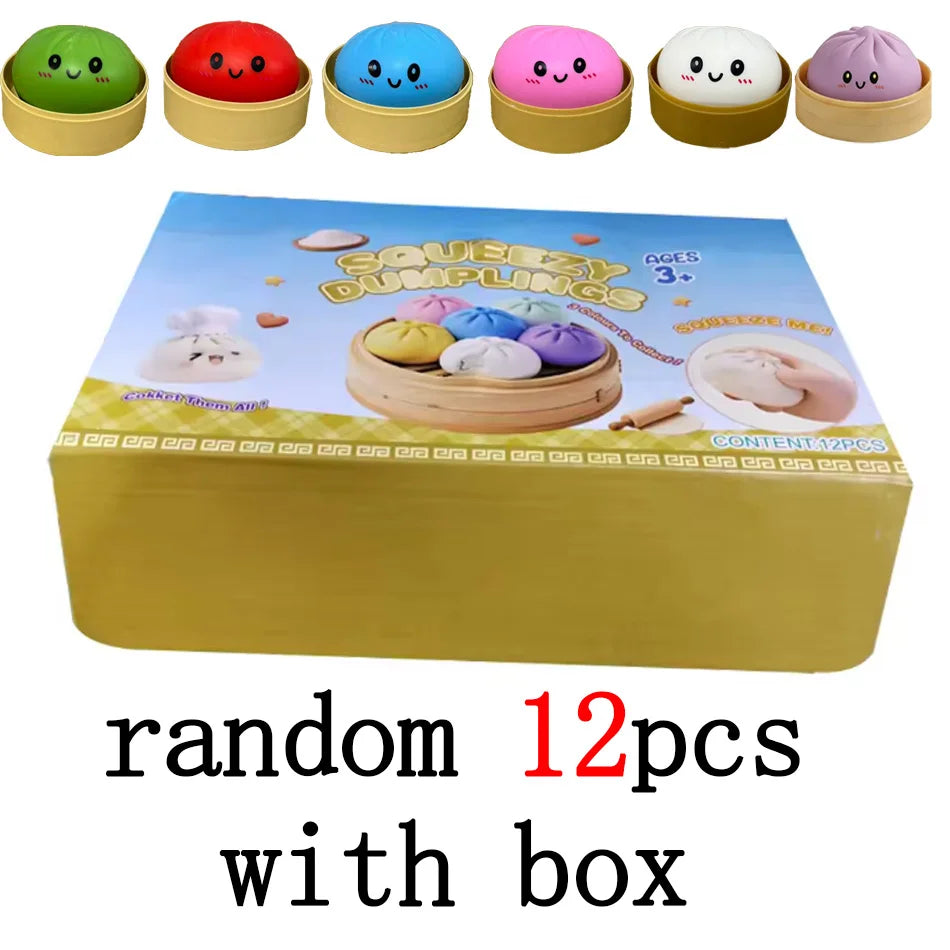 Mystery Random Dumpling Squishies Cute Colorful Bun Toy Stress Relief Fidget