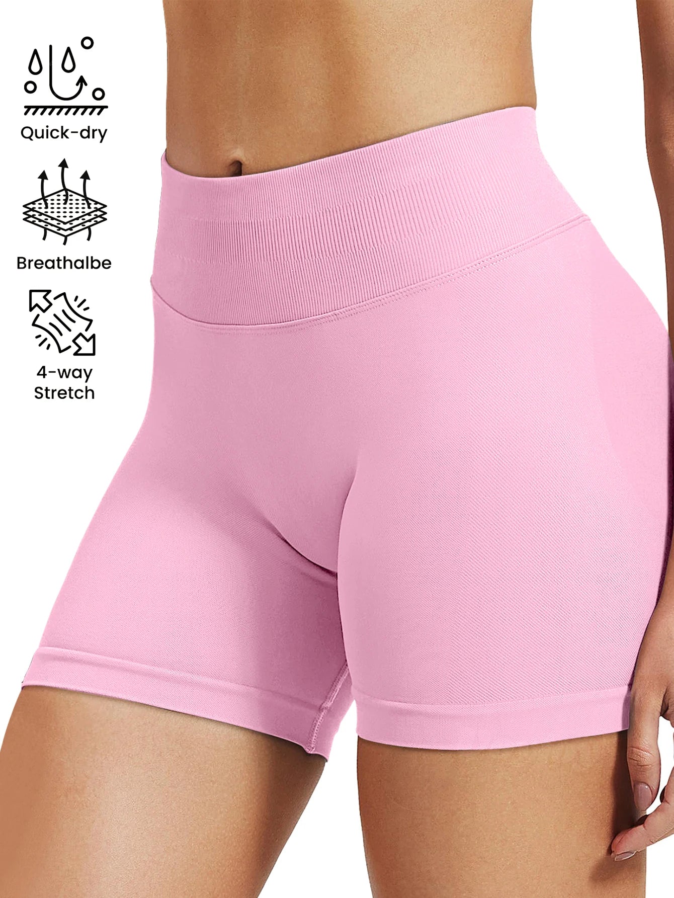 High stretch hip lifting fitness yoga shorts with no awkward lines