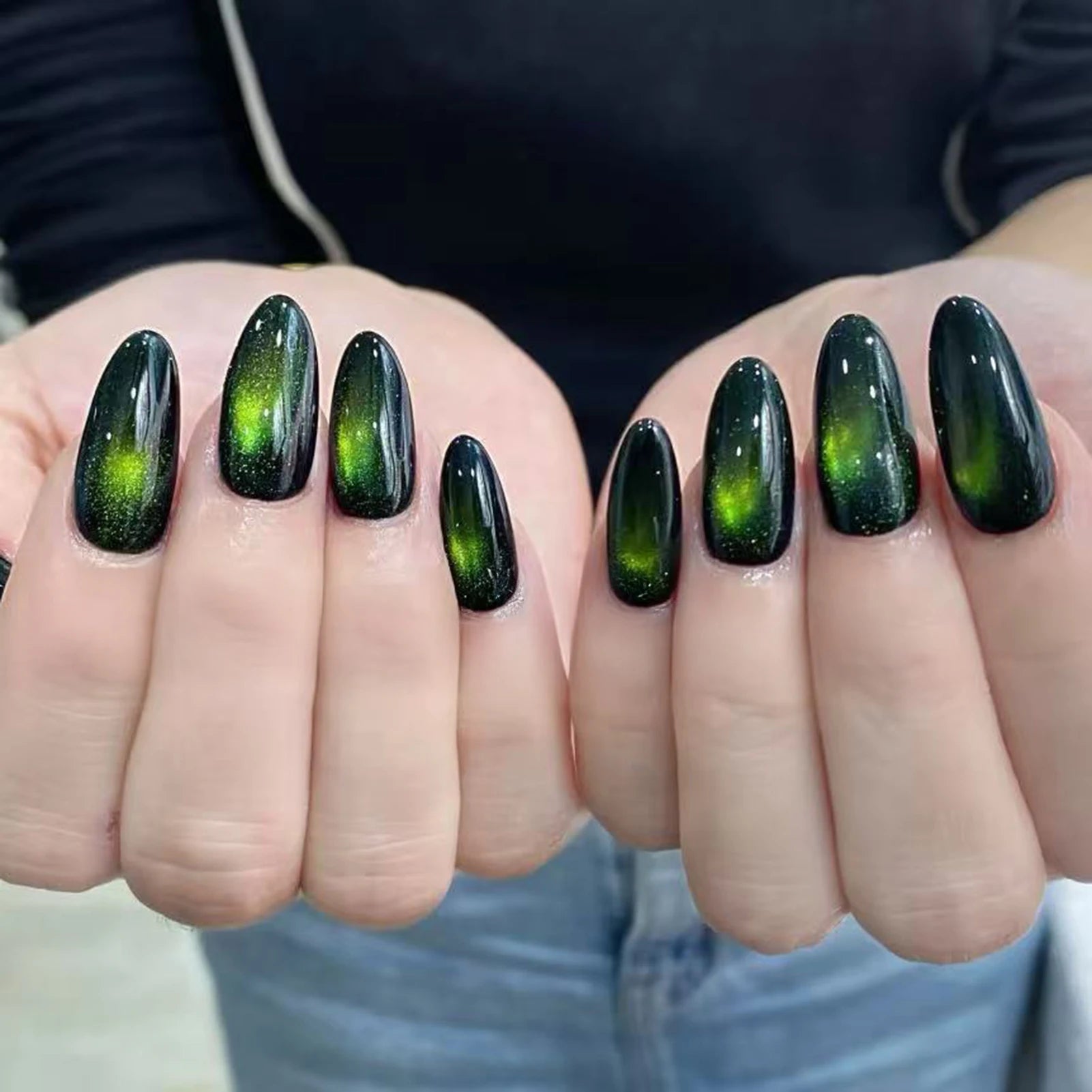 Glossy Cat Eye Full Glam Press On Nails