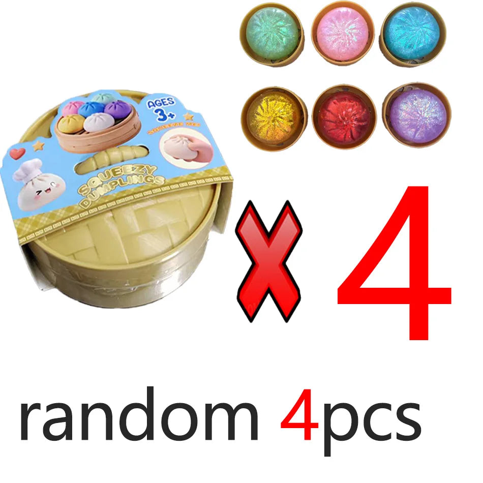Mystery Random Dumpling Squishies Cute Colorful Bun Toy Stress Relief Fidget