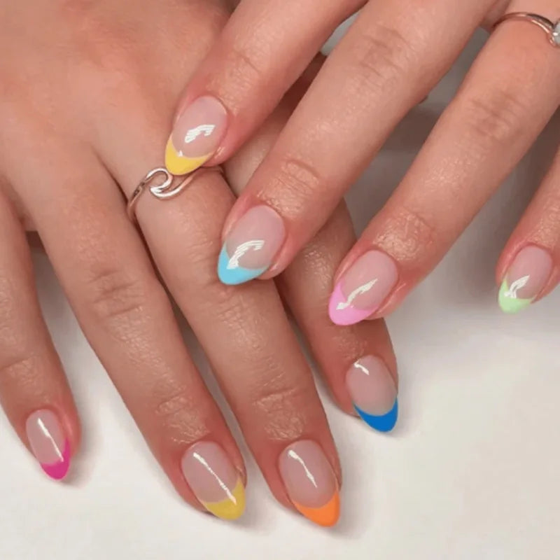 Pink Flower Almond Kawaii Press on Nails