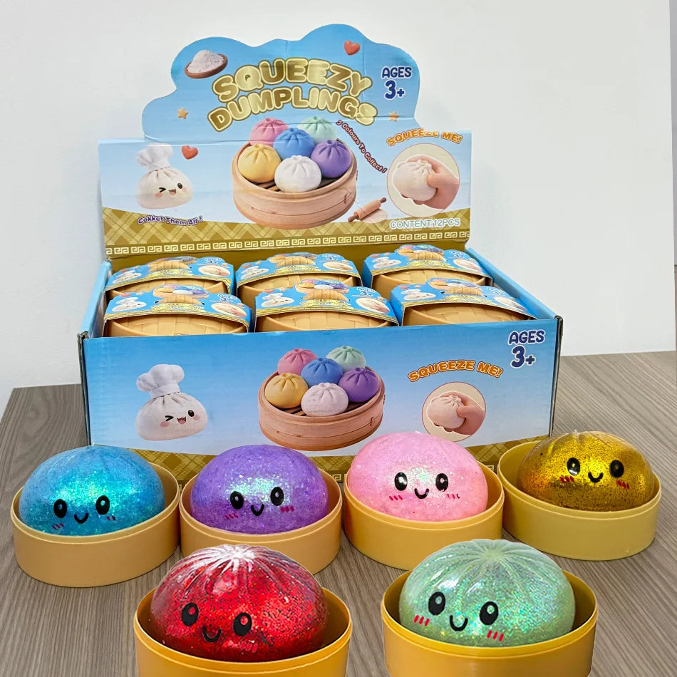 Mystery Random Dumpling Squishies Cute Colorful Bun Toy Stress Relief Fidget