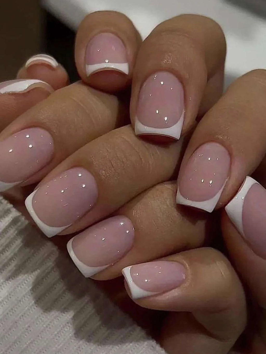 Square French Tip Y2K Press on Nails