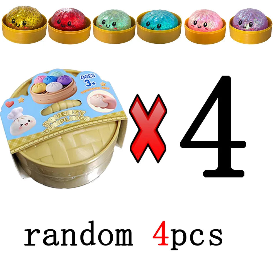 Mystery Random Dumpling Squishies Cute Colorful Bun Toy Stress Relief Fidget