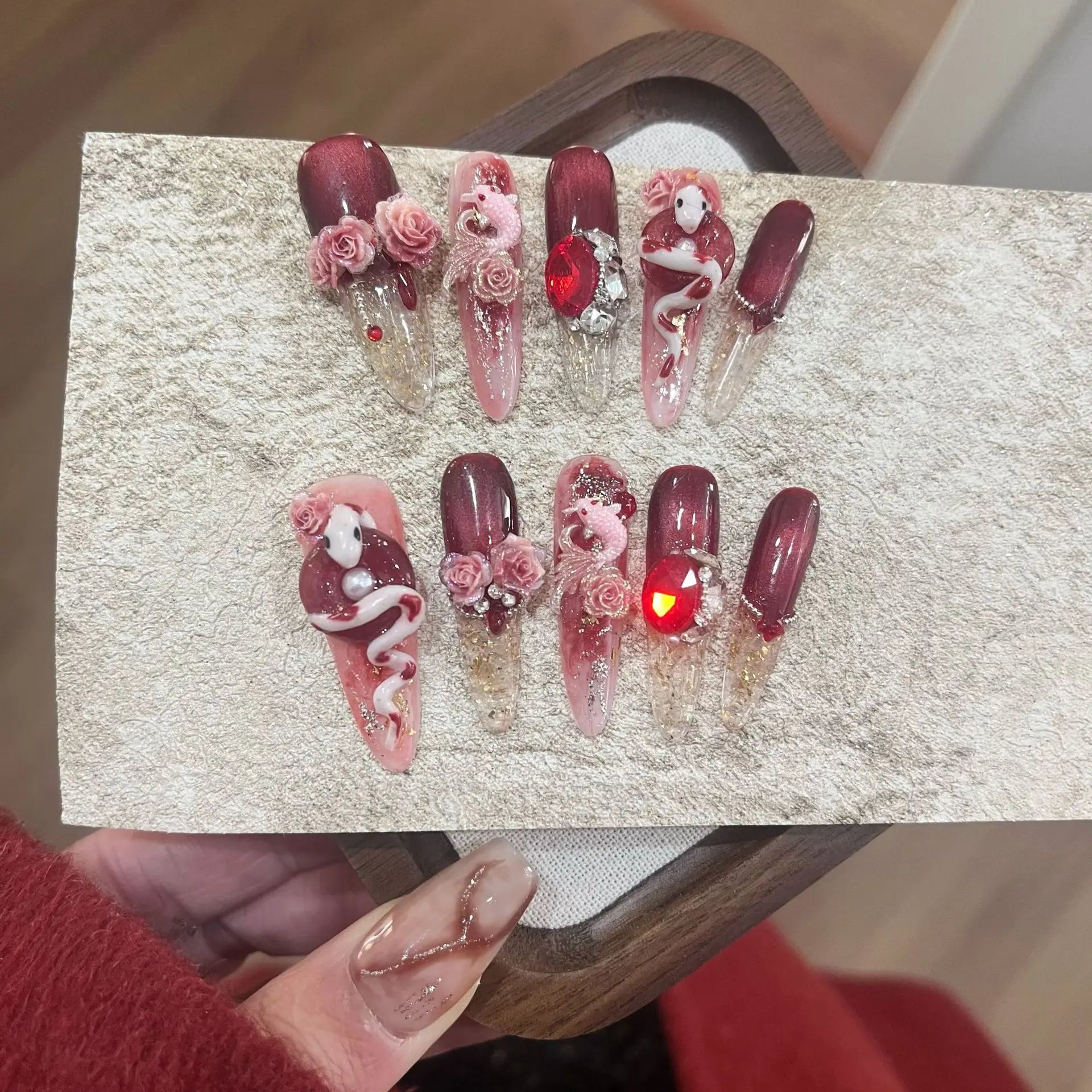 Long Y2K Stiletto Press on Gothic Alt Nails