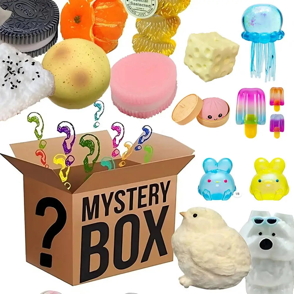 Squishy Box Mystery Simulated Food Fidget Toy, Cute Squeeze Foot Toy Antistress Stress-Relief