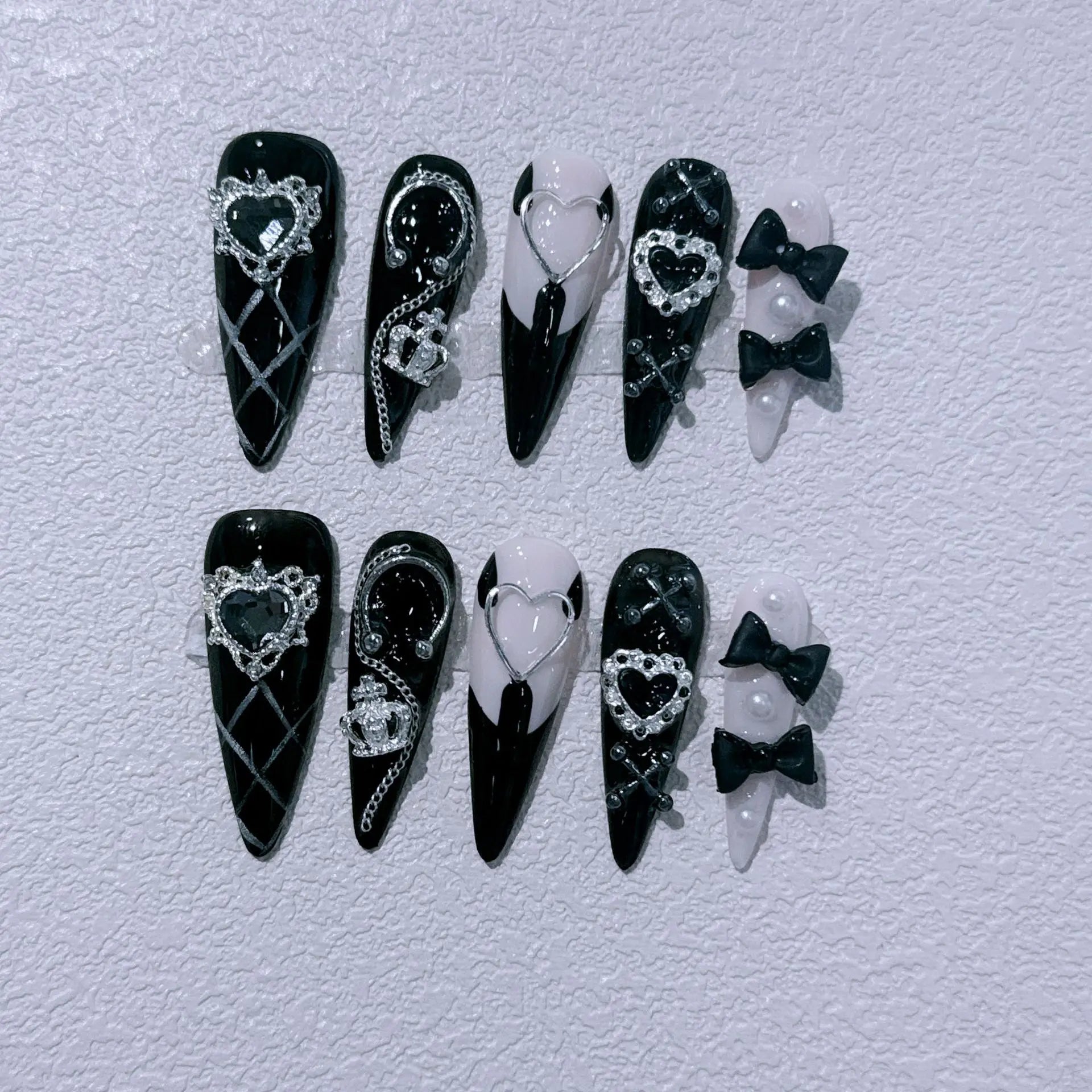 Long Y2K Stiletto Press on Gothic Alt Nails