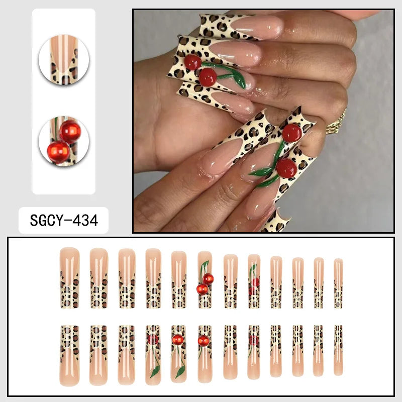 Ultra Long Extravagant Diamond Glossy Press On Nails