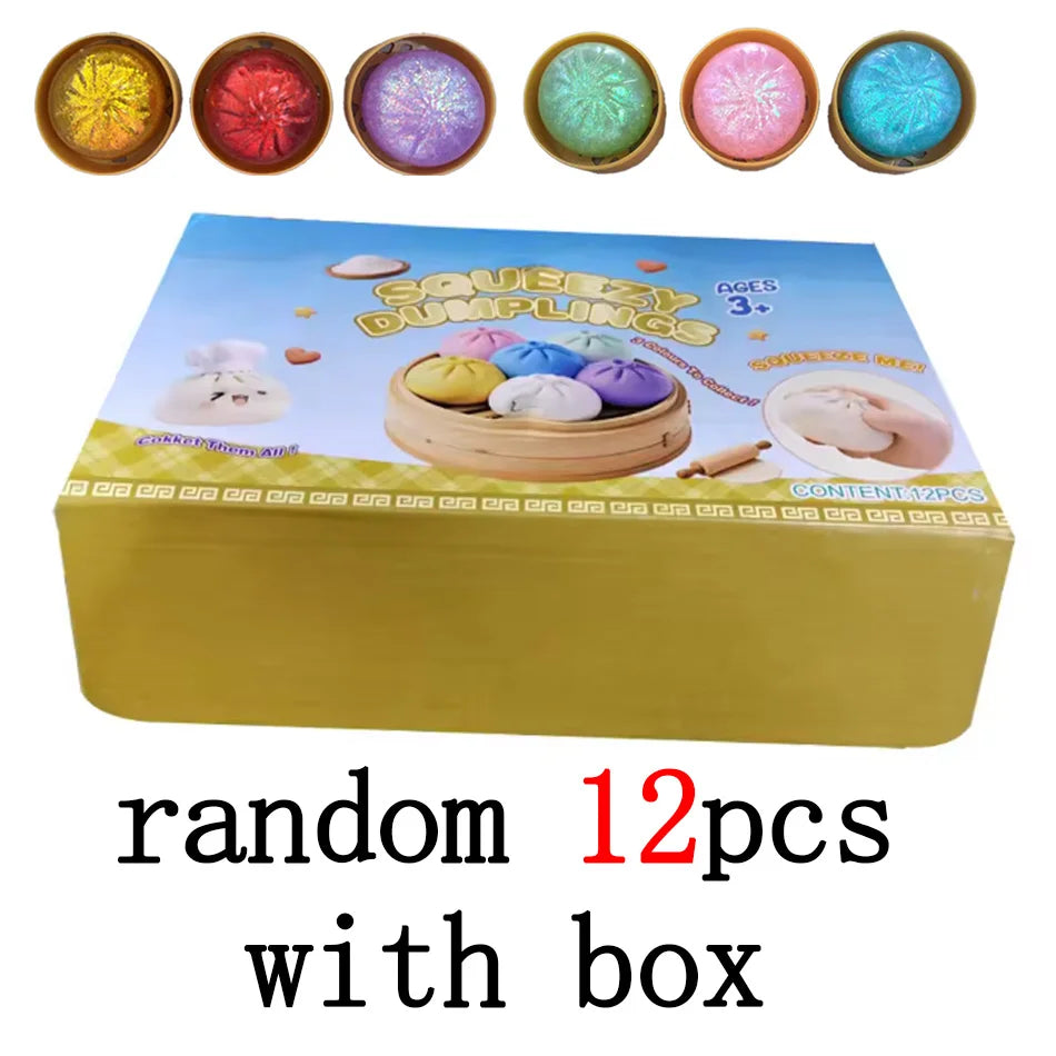 Mystery Random Dumpling Squishies Cute Colorful Bun Toy Stress Relief Fidget