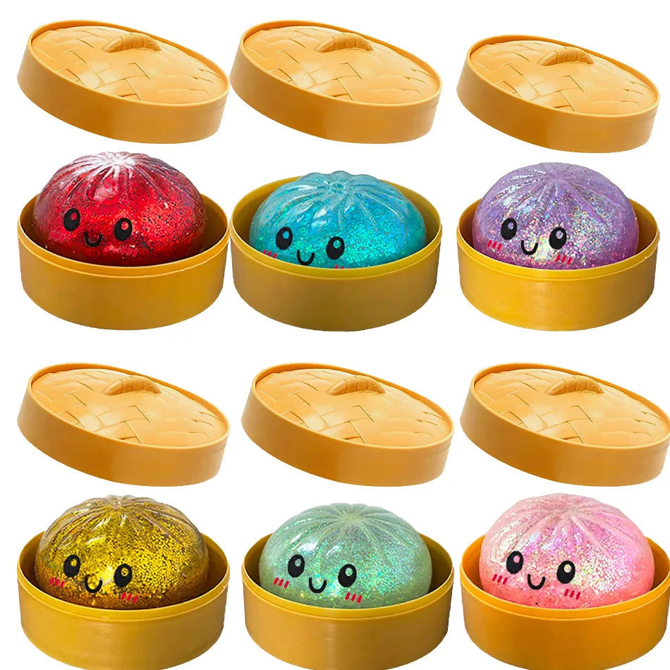Mystery Random Dumpling Squishies Cute Colorful Bun Toy Stress Relief Fidget