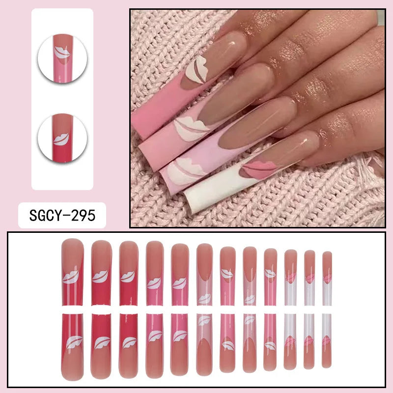 Ultra Long Extravagant Diamond Glossy Press On Nails