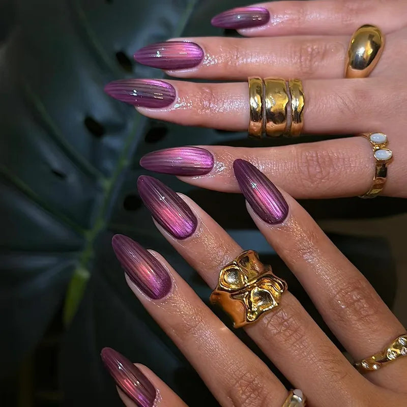 Glossy Cat Eye Full Glam Press On Nails