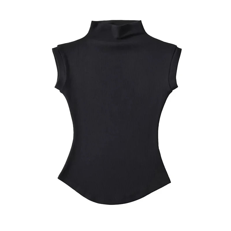 Women’s Sleeveless Mock Neck Top