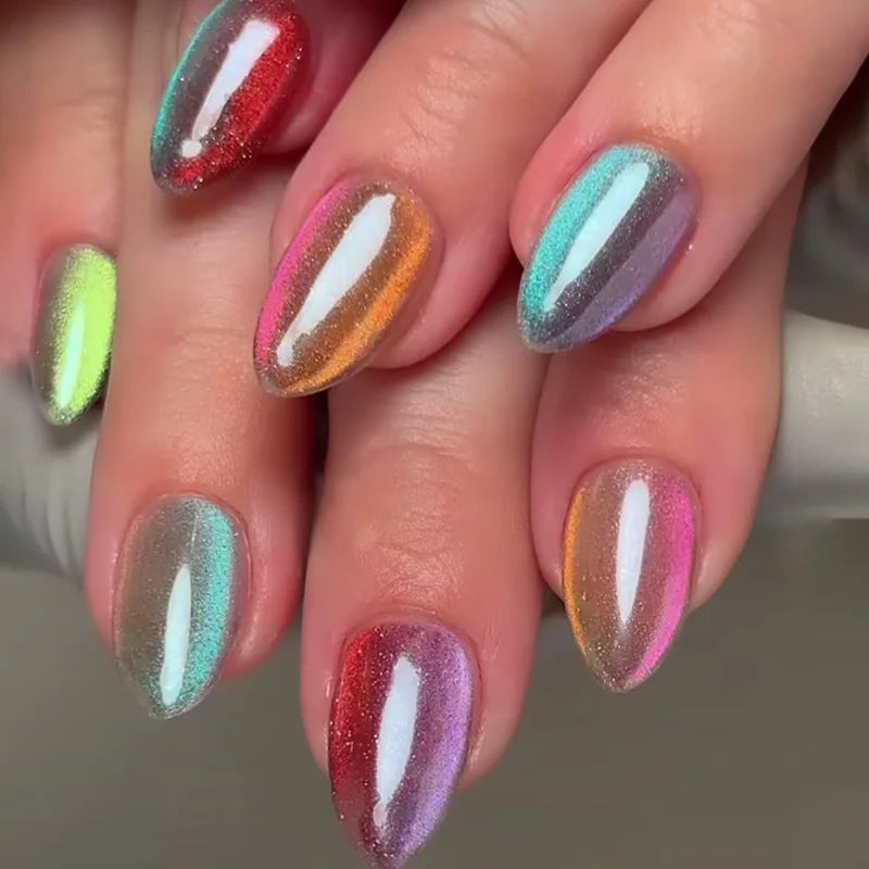 Glossy Cat Eye Full Glam Press On Nails