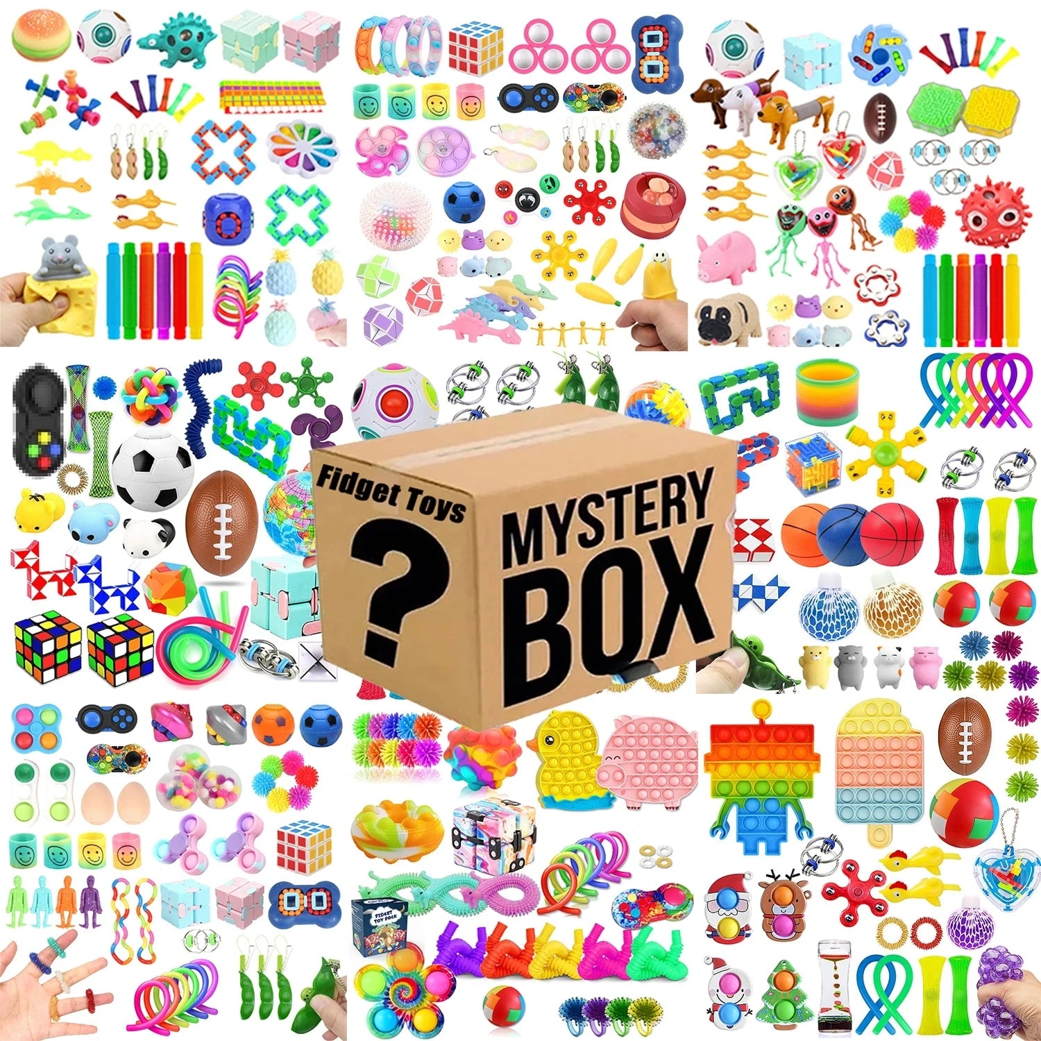 Random Mystery Fidget Toys Bag Pack for Cheap Sensory Toys Stress Reliver Autism ADHD Gifts Spinner Fidget Squishy Set
