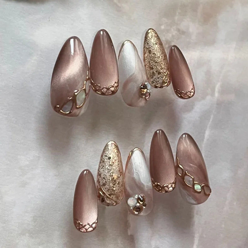 Romantic Y2k Almond Cutesy Press On Nails
