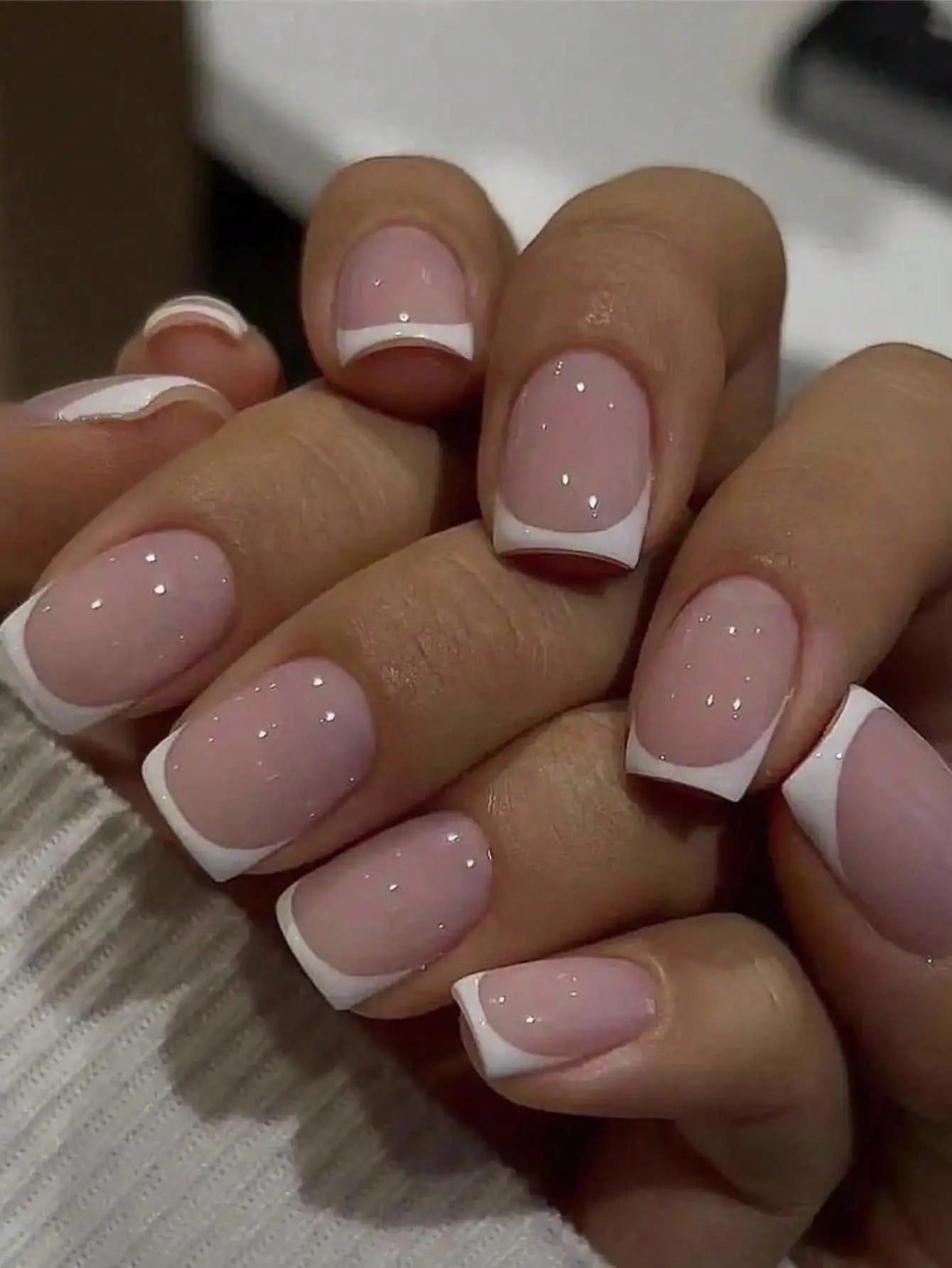 Square French Tip Y2K Press on Nails