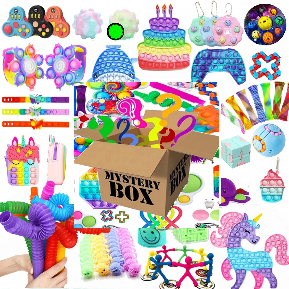 Random Mystery Fidget Toys Bag Pack for Cheap Sensory Toys Stress Reliver Autism ADHD Gifts Spinner Fidget Squishy Set
