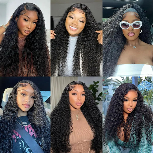 Curly Deep Water Wave Human Hair Hd Lace Wigs 30 inch