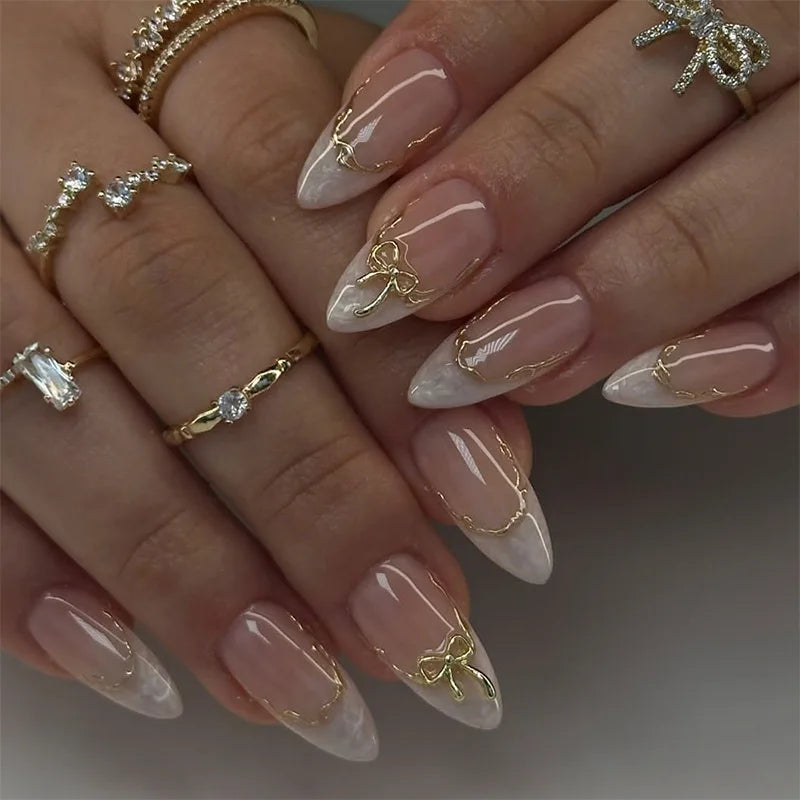 Pink Flower Almond Kawaii Press on Nails