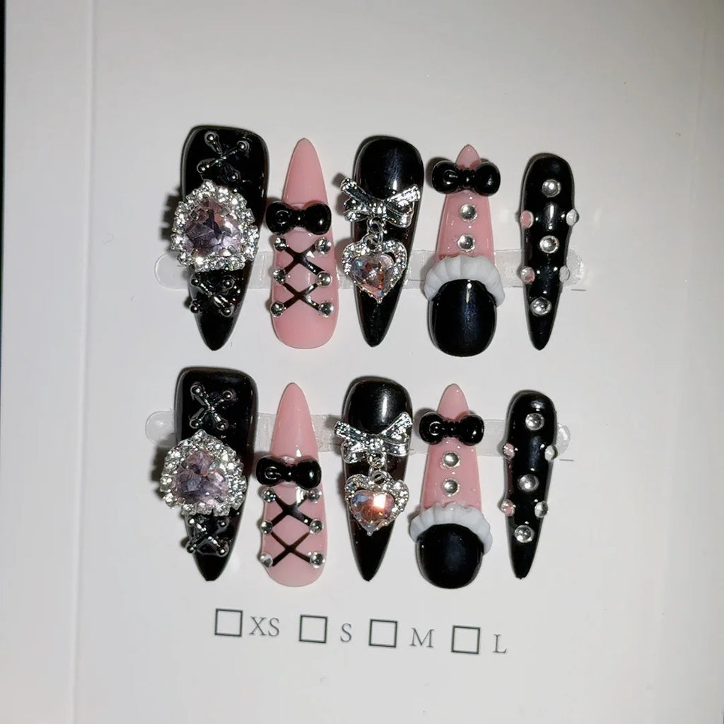 Long Y2K Stiletto Press on Gothic Alt Nails