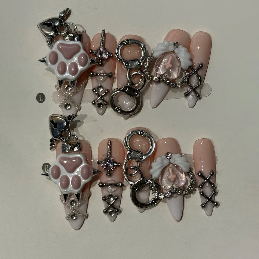 Long Y2K Stiletto Press on Gothic Alt Nails