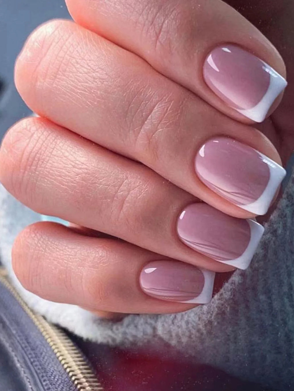 Square French Tip Y2K Press on Nails