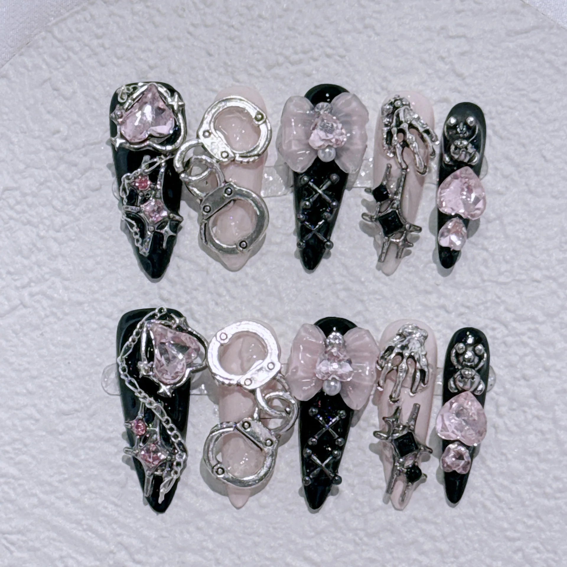 Long Y2K Stiletto Press on Gothic Alt Nails