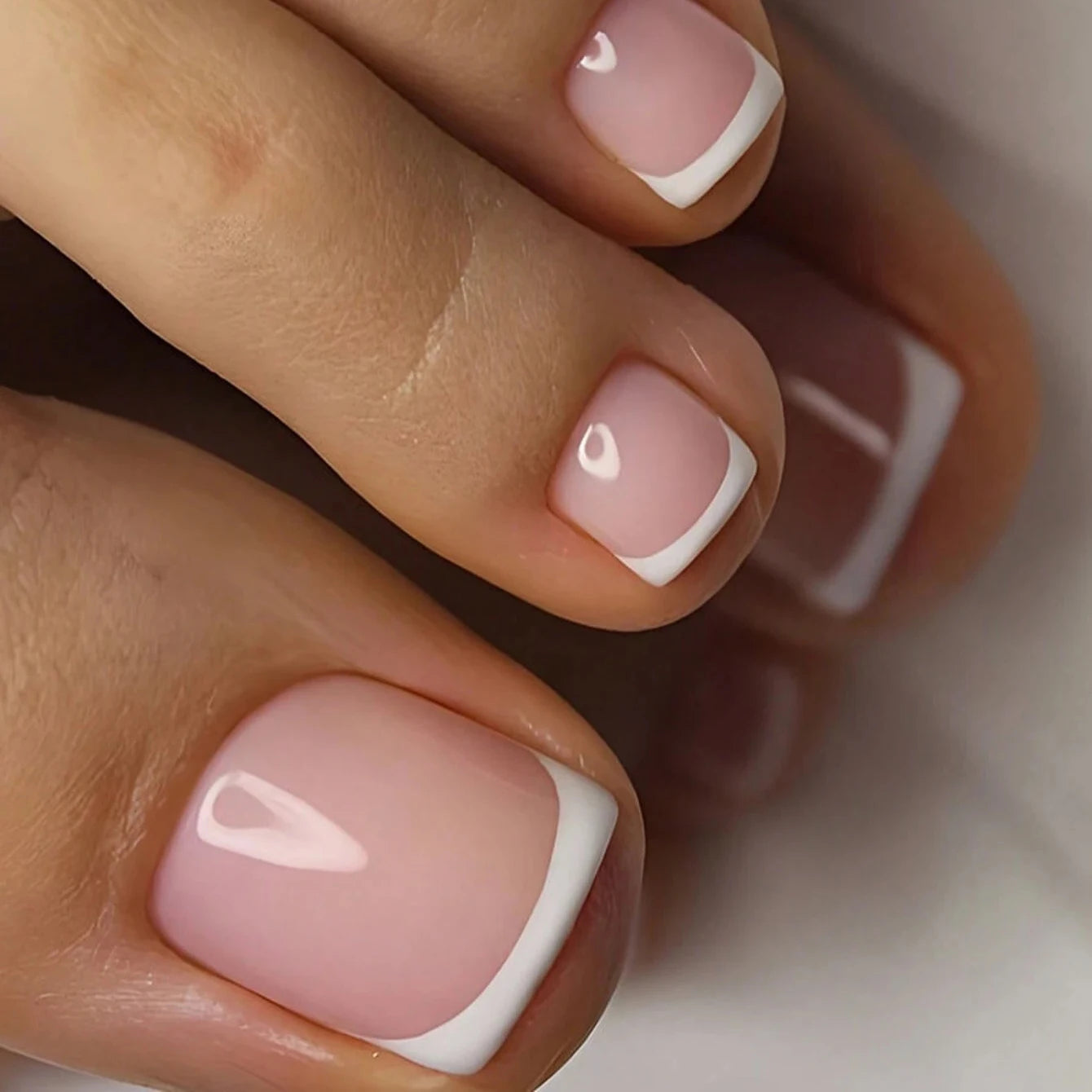 Square French Tip Y2K Press on Nails