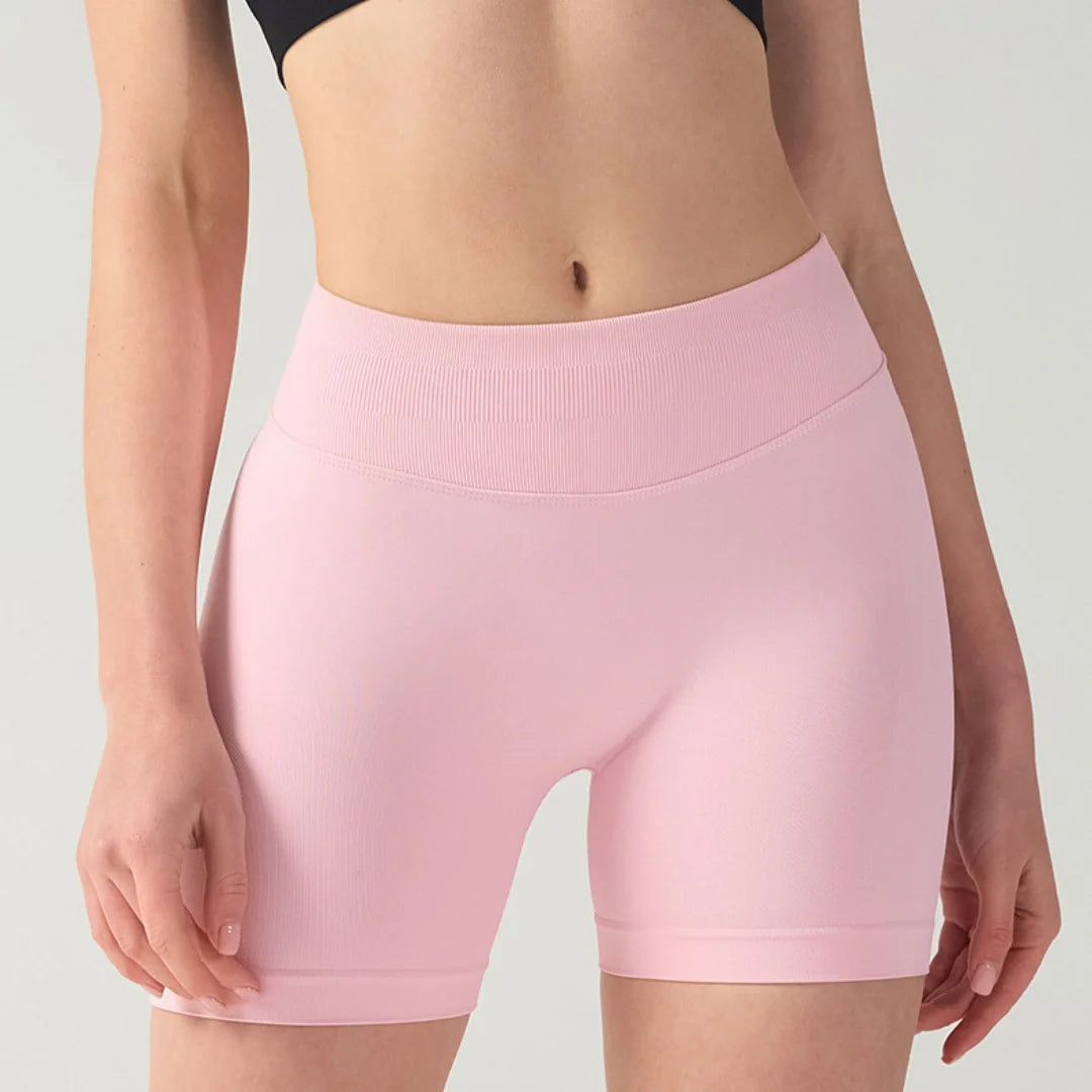 High stretch hip lifting fitness yoga shorts with no awkward lines