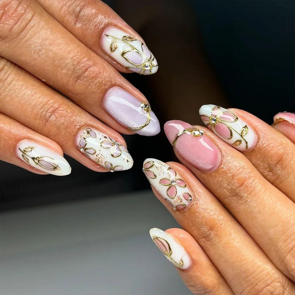 Romantic Y2k Almond Cutesy Press On Nails