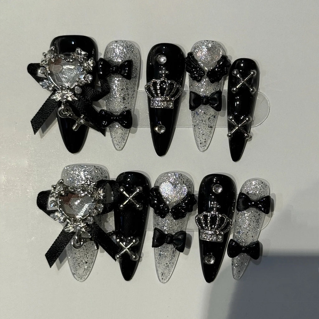 Long Y2K Stiletto Press on Gothic Alt Nails
