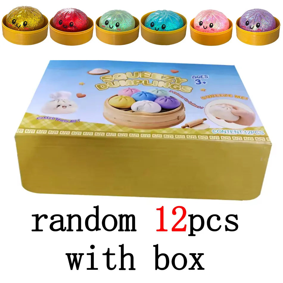 Mystery Random Dumpling Squishies Cute Colorful Bun Toy Stress Relief Fidget