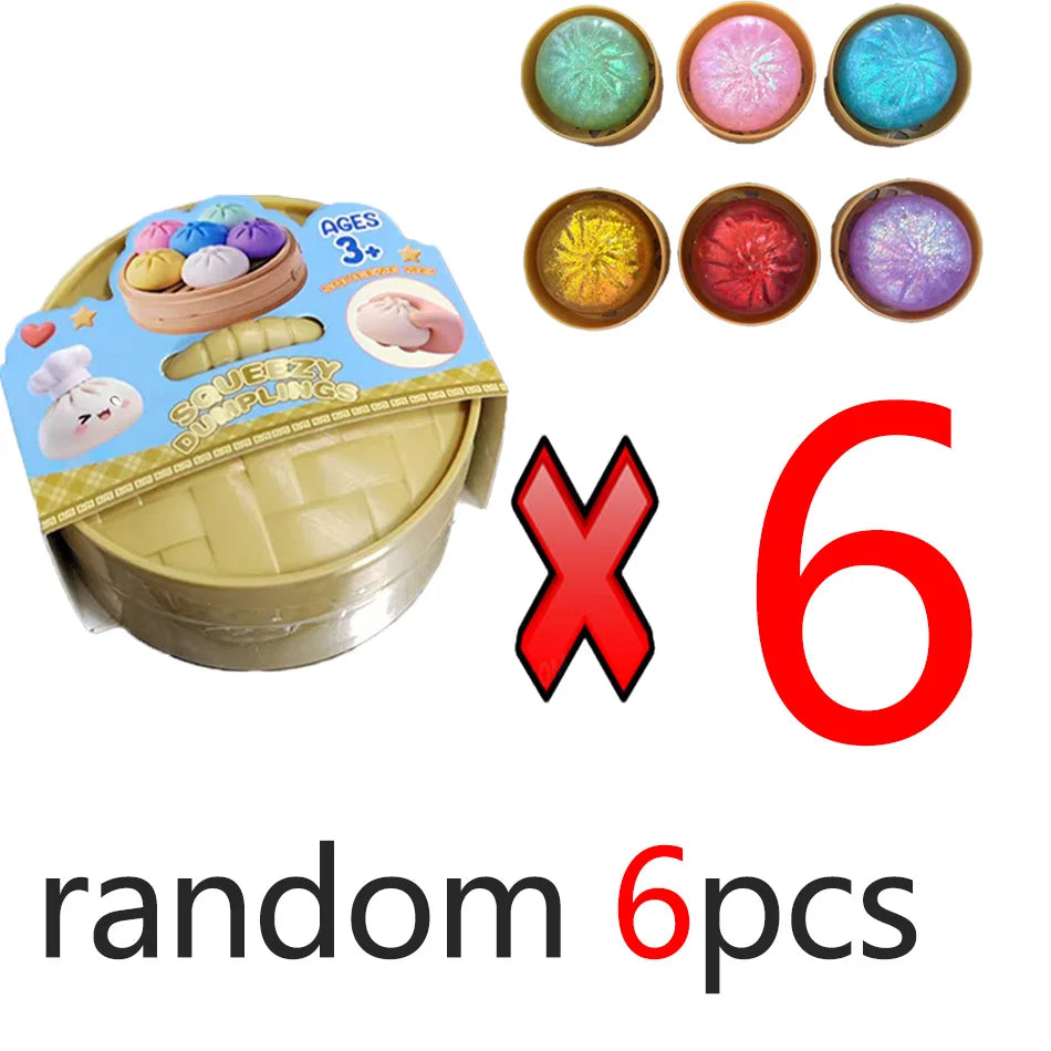 Mystery Random Dumpling Squishies Cute Colorful Bun Toy Stress Relief Fidget