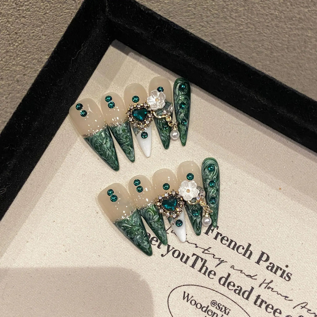 Long Y2K Stiletto Press on Gothic Alt Nails