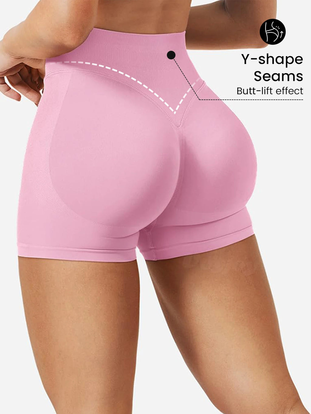 High stretch hip lifting fitness yoga shorts with no awkward lines