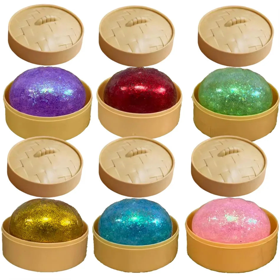 Mystery Random Dumpling Squishies Cute Colorful Bun Toy Stress Relief Fidget