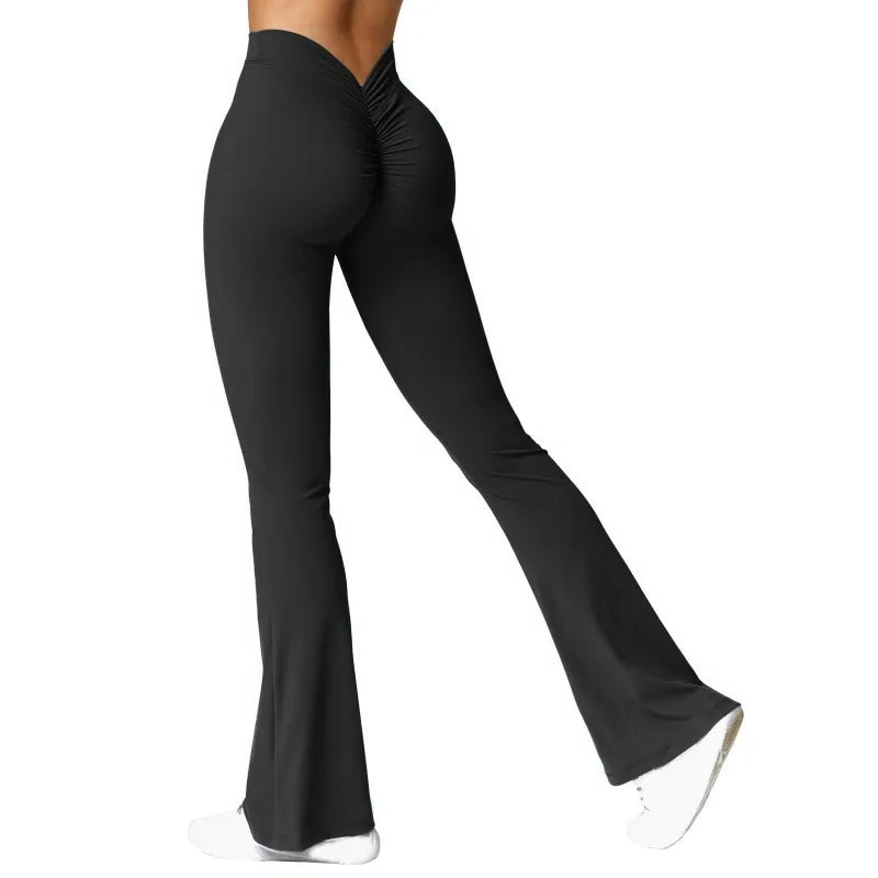 Women V-back High Waist Push Up Butt Gym Casual Leggings
