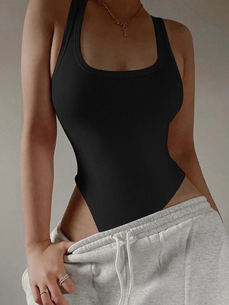 Bodycon Sleeveless Halter Top Bodysuit