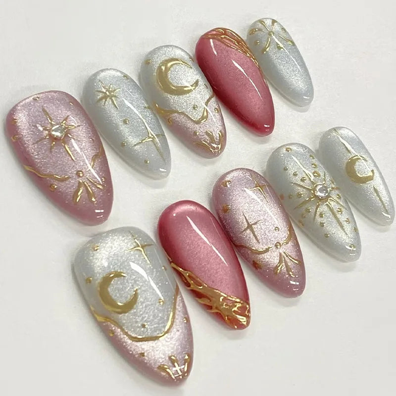 Romantic Y2k Almond Cutesy Press On Nails