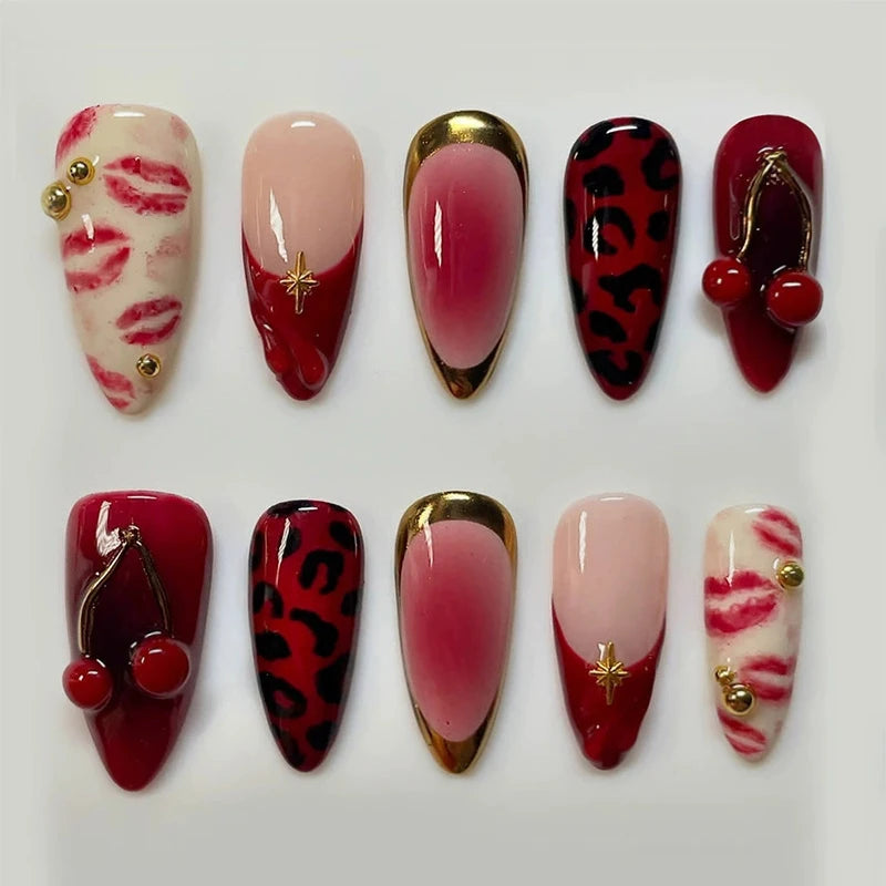 Pink Flower Almond Kawaii Press on Nails