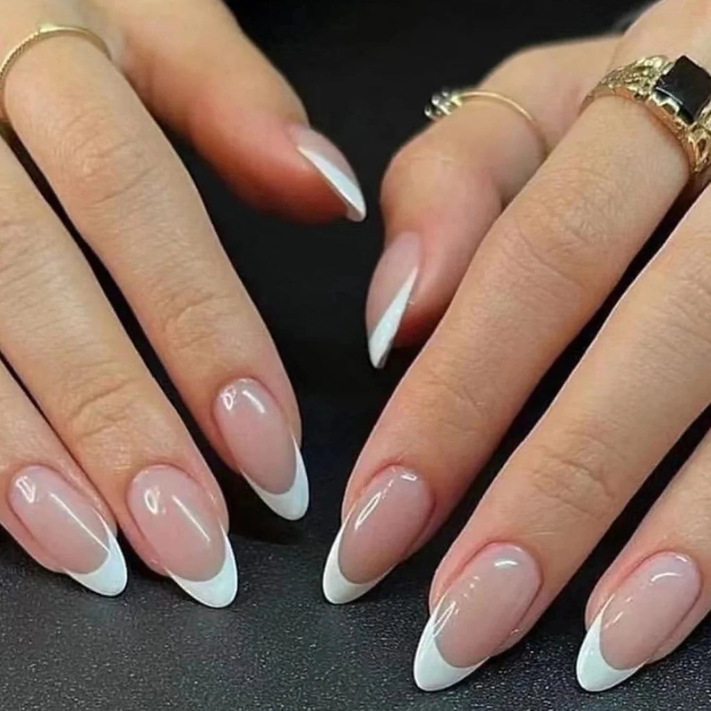 Square French Tip Y2K Press on Nails