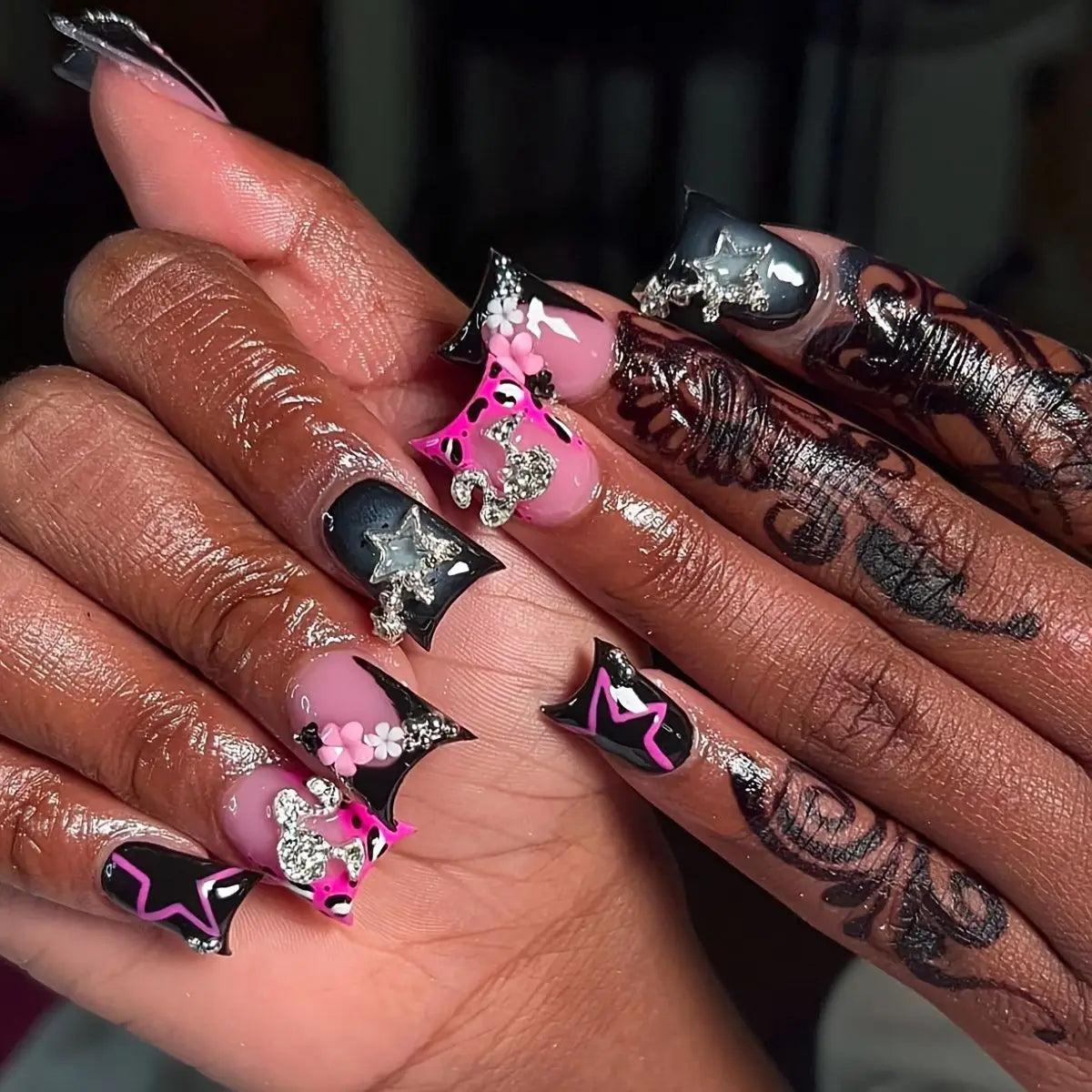 Nude Pink Sweet Press On Nails Short French With 3D Decor