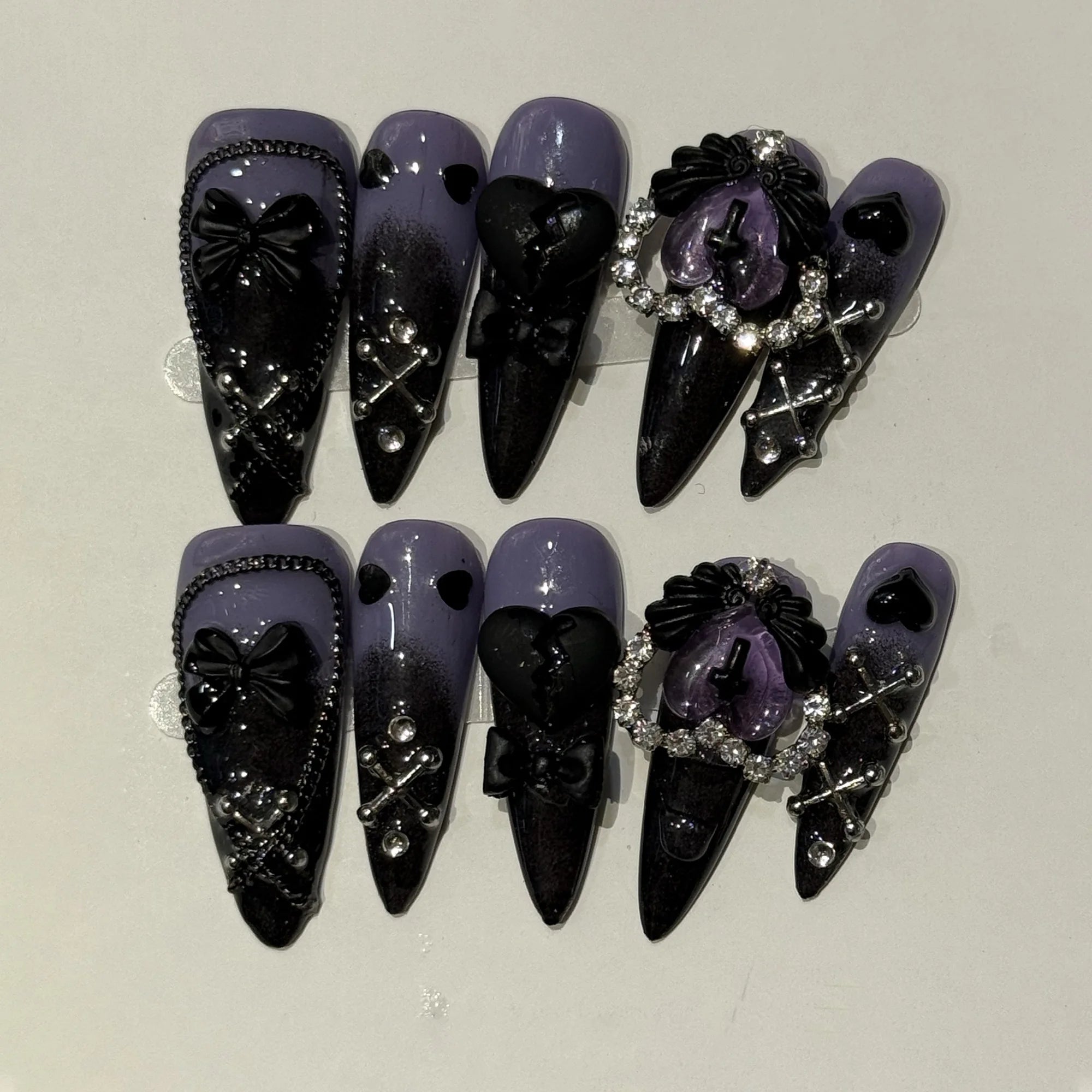 Long Y2K Stiletto Press on Gothic Alt Nails