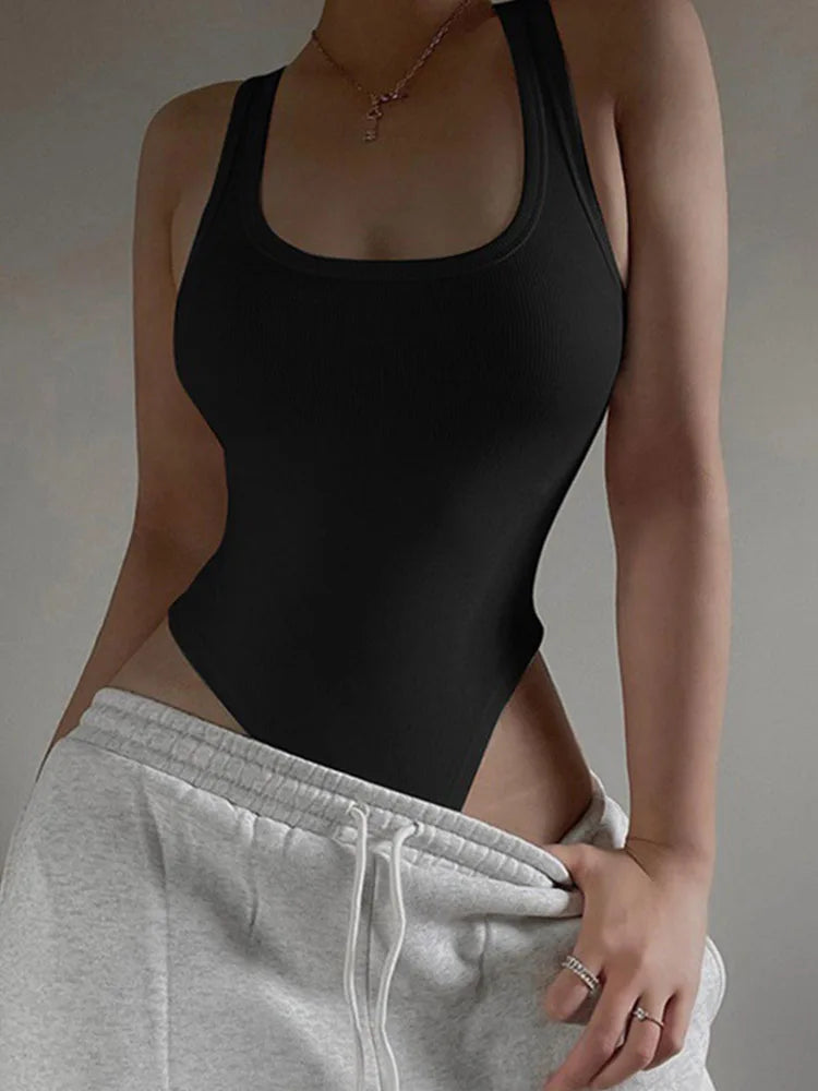 Bodycon Sleeveless Halter Top Bodysuit