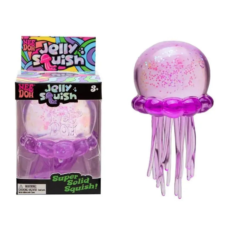 Needoh Fuzz Ball Jellyfish Squishy Toy Blind Box Random Color Soft Stress Relief