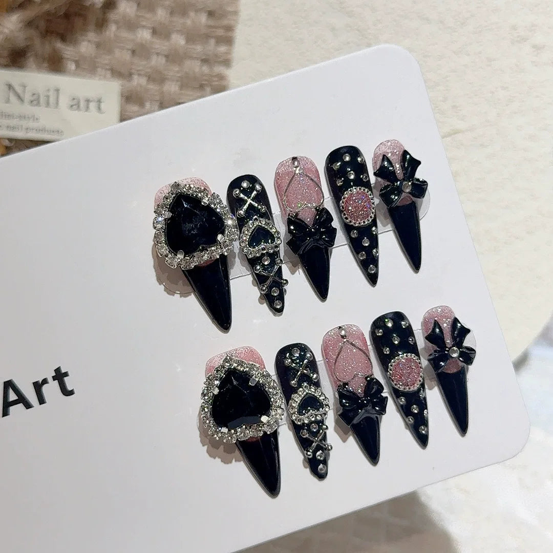 Long Y2K Stiletto Press on Gothic Alt Nails