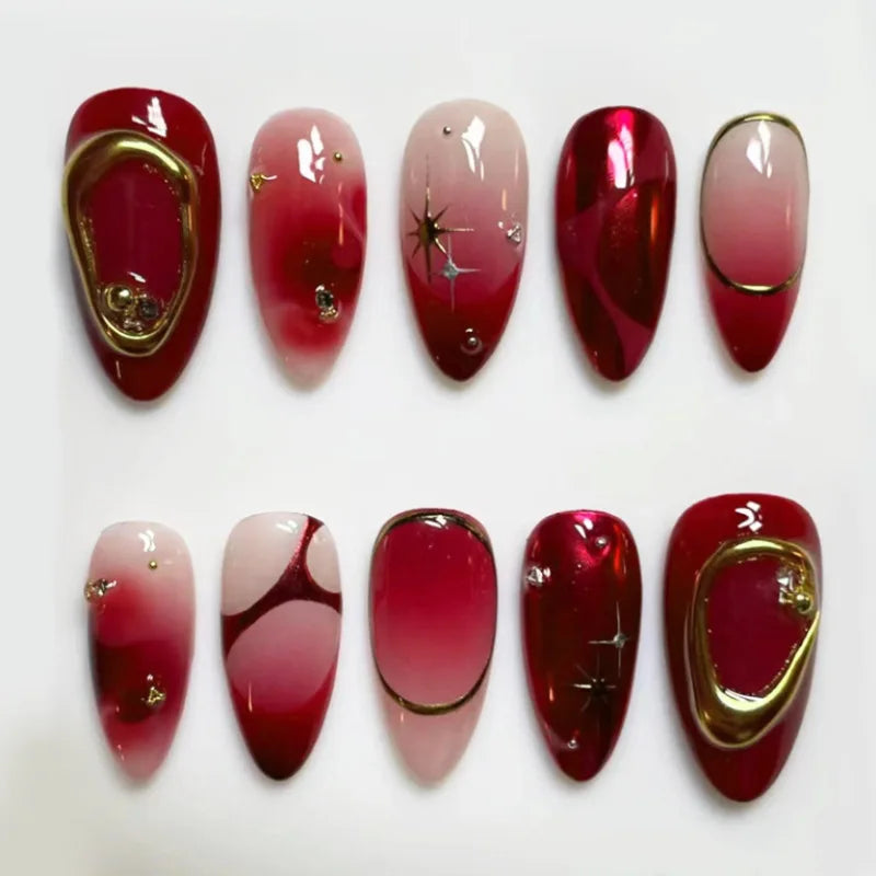 Romantic Y2k Almond Cutesy Press On Nails